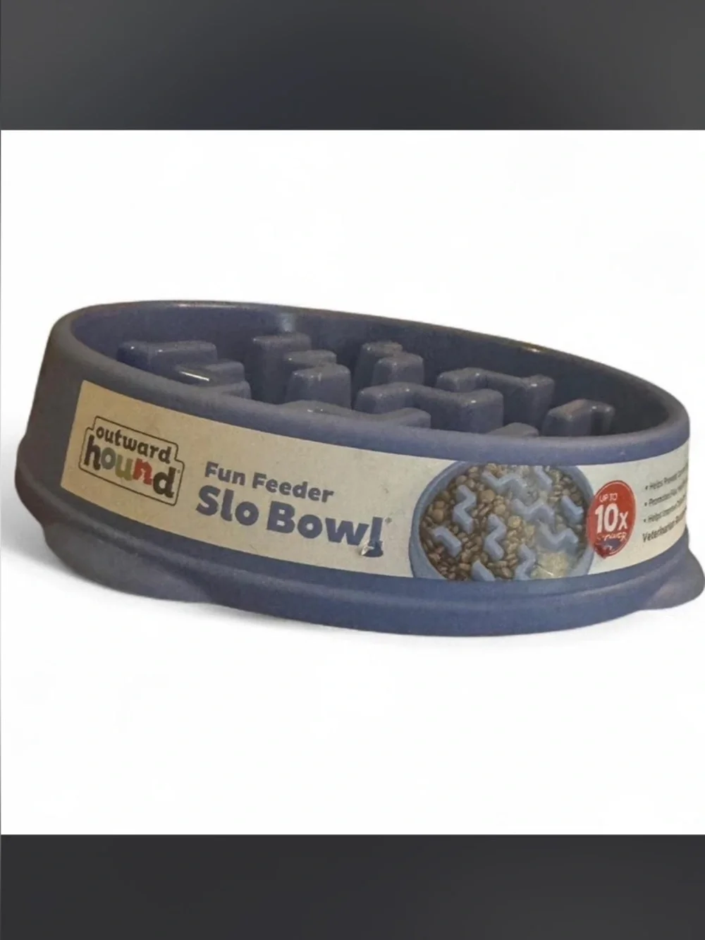 Slow-Feed Dog Bowl - Baby Blue Elevated Non-Slip Design